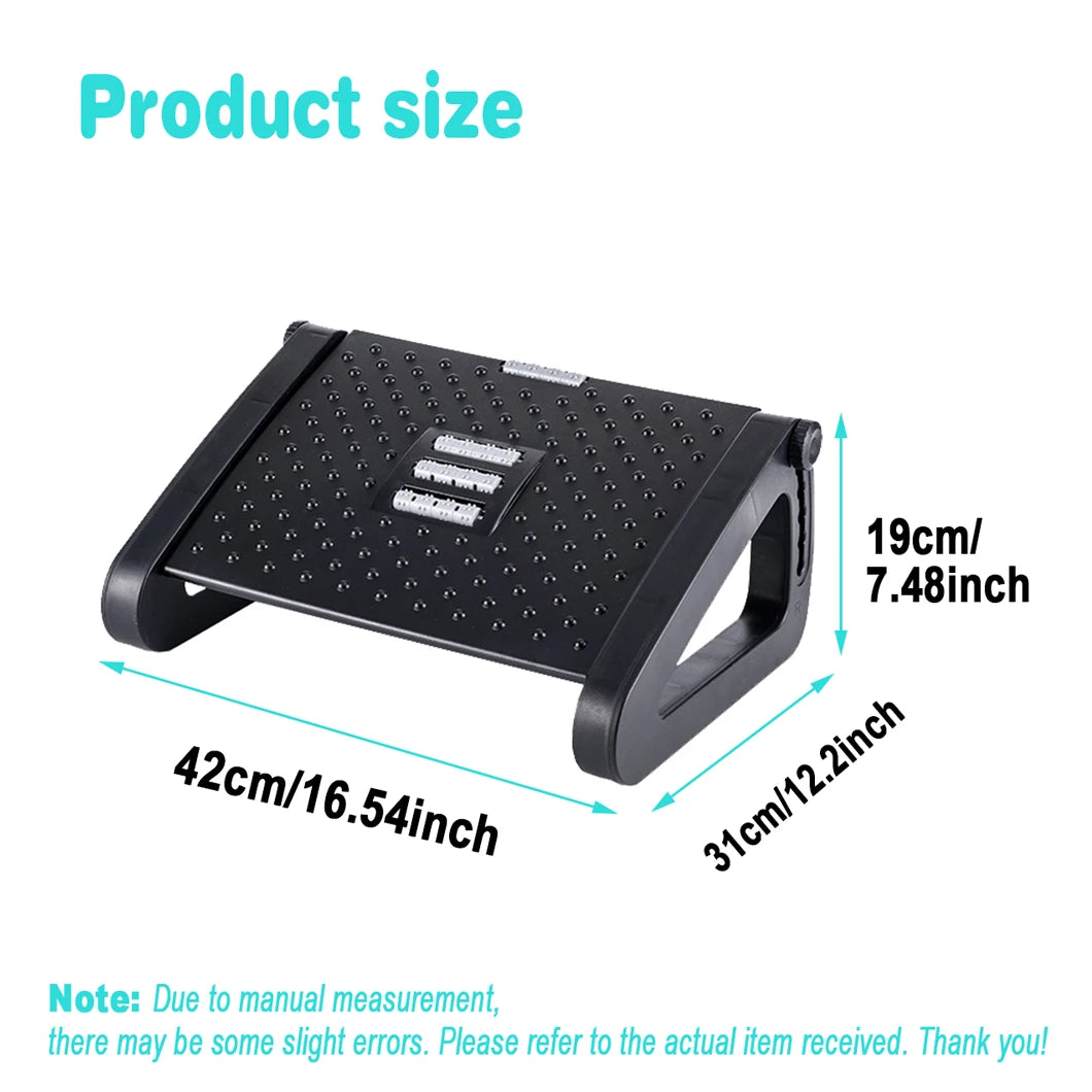 1pc Foot Rest Adjustable Foot Rest for Under Desk at Work Ergonomic Foots Stool for Under Office Desks - Black