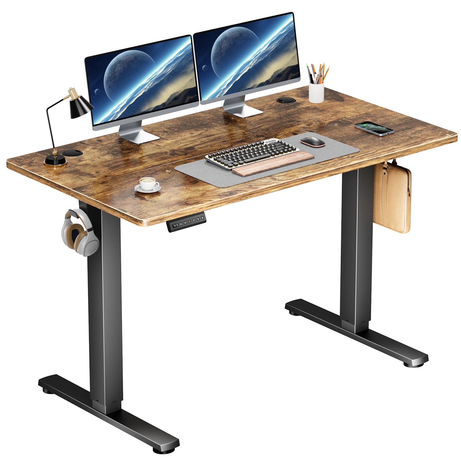 JHK Electric Standing Desk Height Adjustable 40x24 Inch Stand Up Sit Stand Computer Desk Workstation Ergonomic Work