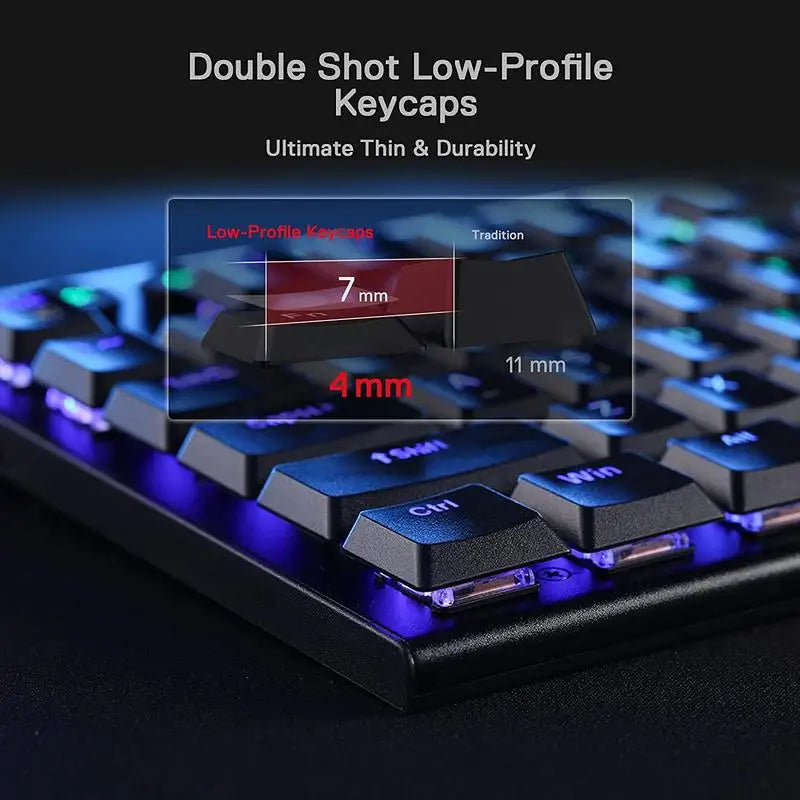 Redragon K618 Horus Wireless RGB Mechanical Keyboard Bluetooth/2.4Ghz/Wired Tri-Mode Low Profile Gaming Keyboards