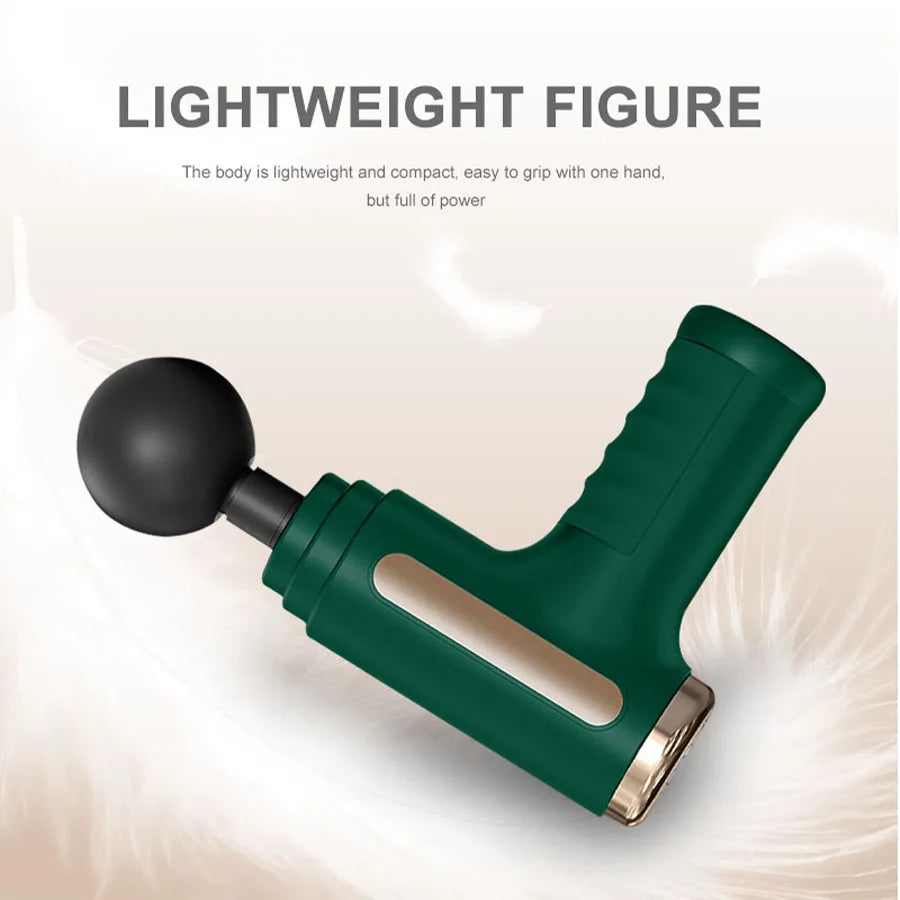 Exercise Massager Fascia Massage Gun Electric Massager Body Relaxation Belt 4 Replaceable Heads Fitness Equipment