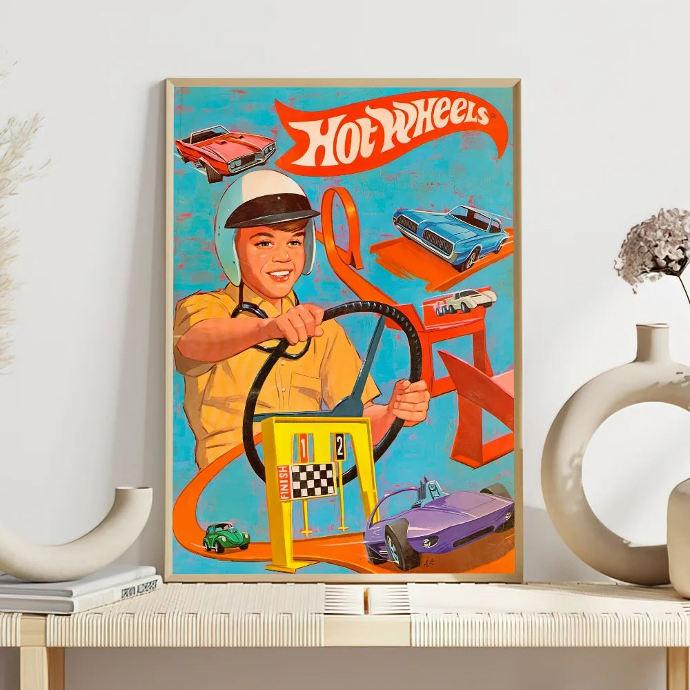 Super Car H-Hot W-Wheels Poster Self Adhesive Painting Living Room Office Decoration Bedroom Home Wall Sticker Prints