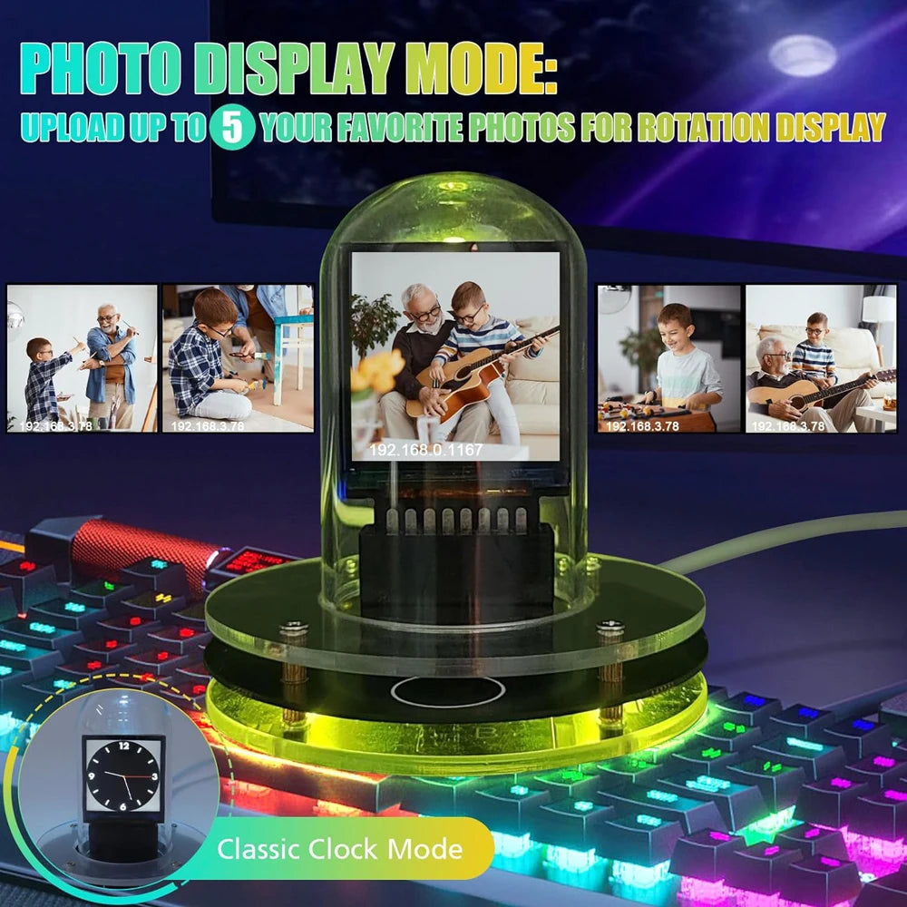 Bitcoin Price Tracker. Nixie Tube Alarm Clock with Colorful RGB Lights and WIFI Weather Station.DIY Album and GIF