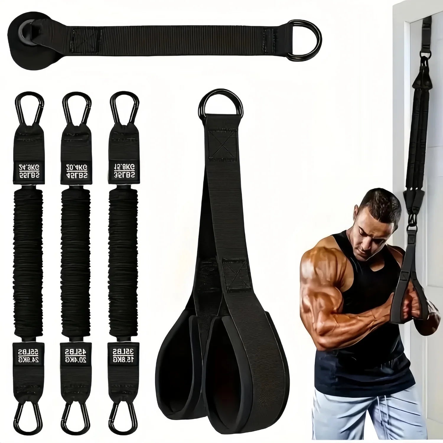 Resistance Band Hanging Set Tension Pull Rope for Men Women Fitness Band Booty Exercise Workout Home Gym Strength