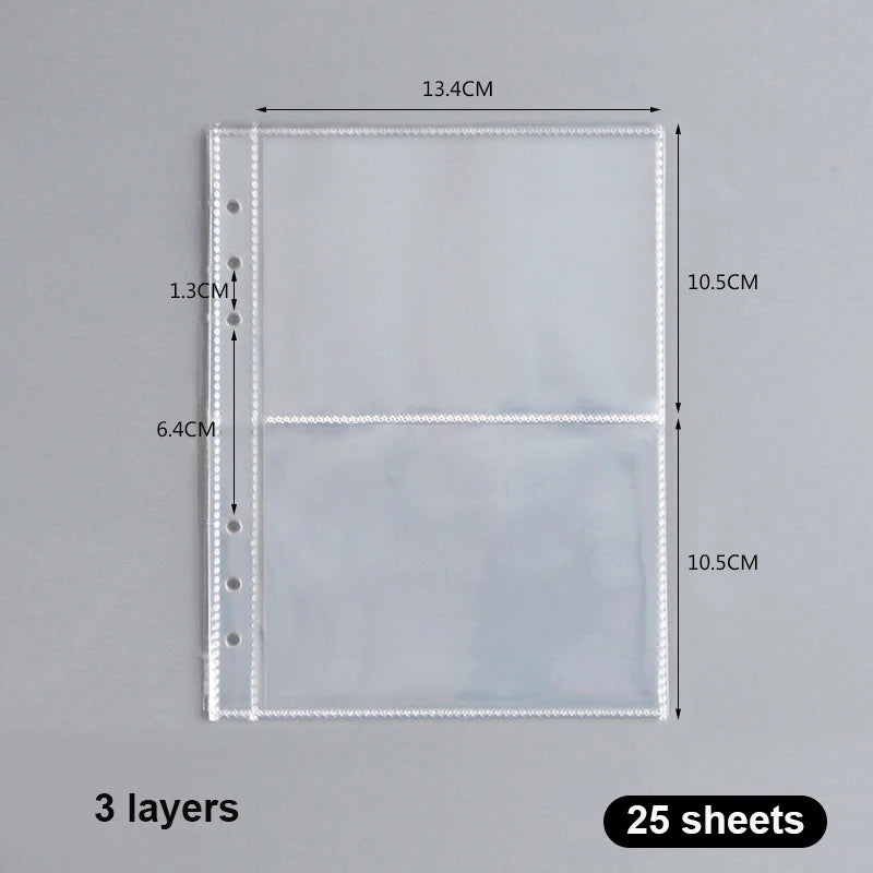 A4 A5 Loose-leaf PP Transparent Inner Leaf File Bag Test Paper Photo Card Storage Book Paper Organizer File Folder Set