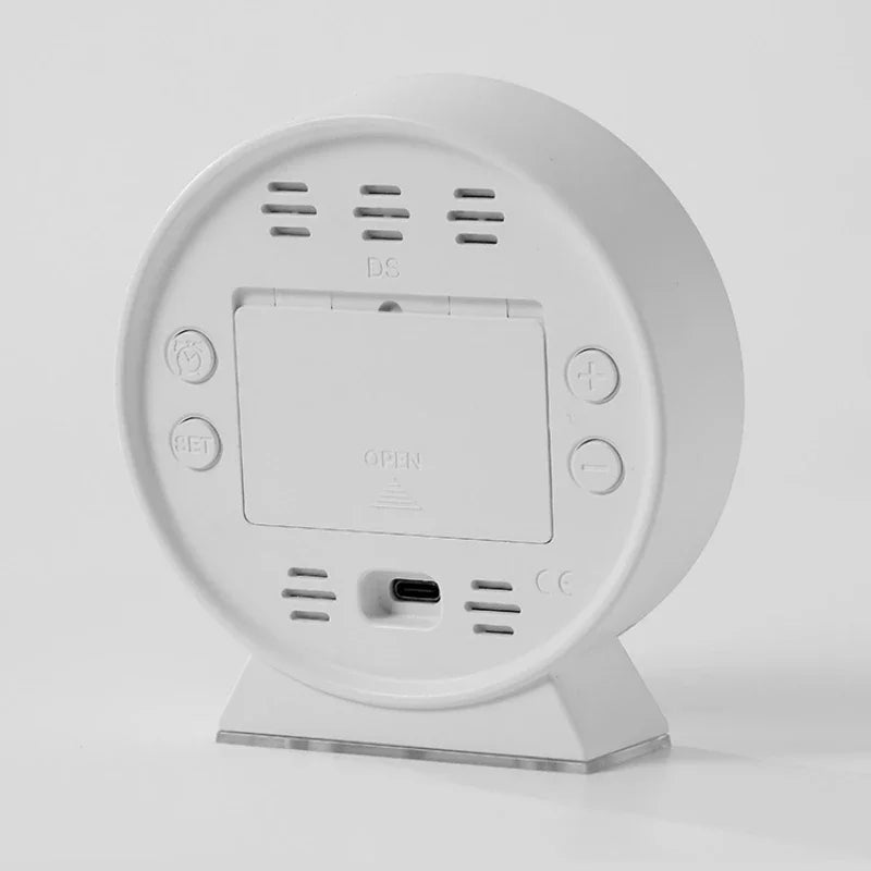 Personalized Jumping Seconds Display Electronic LED Alarm Clock Desktop Ambient Light Decor USB Table Clock with Auto