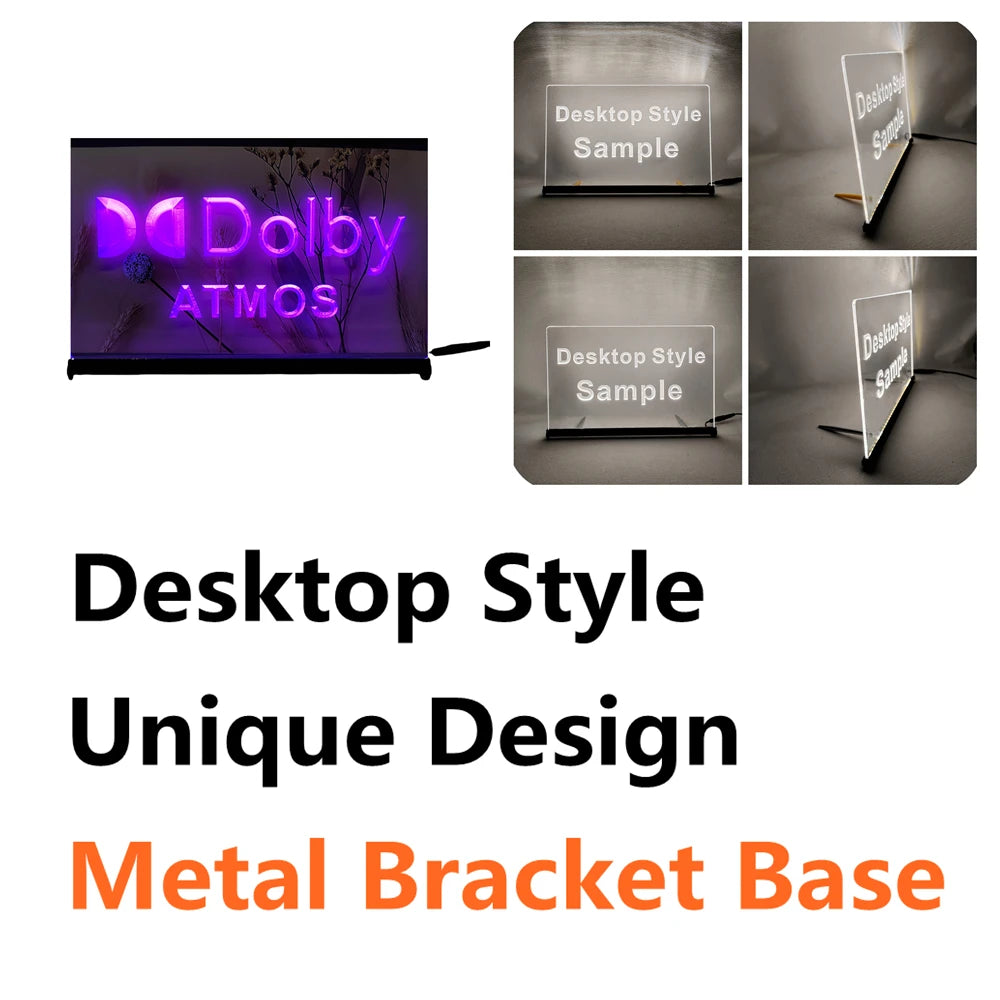 Dolby Atmos LED Neon Sign-3D Carving Wall Art for Home,Room,Bedroom,Office,Farmhouse Decor - Violet-Z / EU-30x20cm