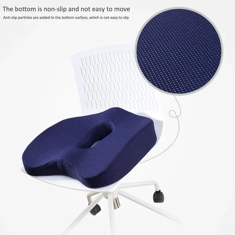 Orthopedic Memory Foam Seat Cushion Set Coccyx Support Cushion Office Chair Waist Back Lumbar Car Seat Hip Massage Pad