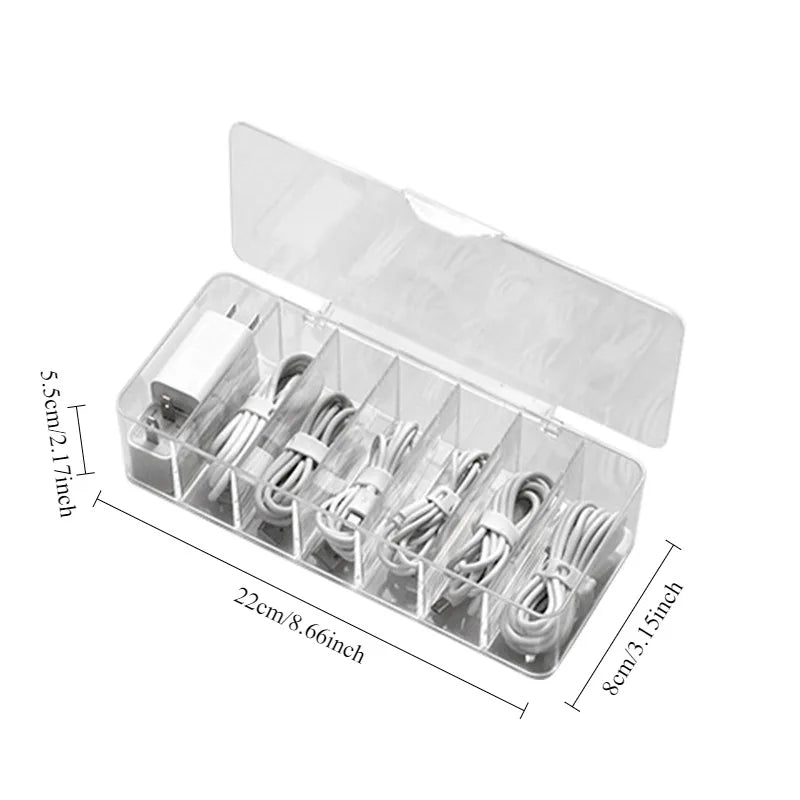 Data Cable Storage and Organizing Box Desktop Small Item Storage Box Jewelry Key Covered Dust-proof Storage Box