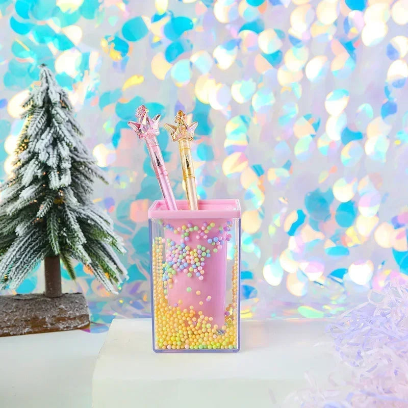 Colorful Acrylic Piggy Drawer Pen Holder Cartoon Multi Grid Cute Creative Girl Student Multifunctional Storage Office