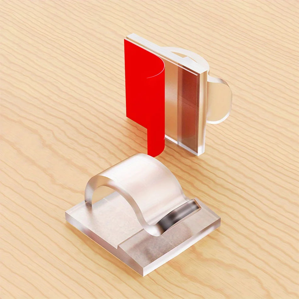 50Pcs Adhesive Cable Clips Upgraded Wall Wire Holders For Cable Management For PC Wall Under Desk Electric Wires