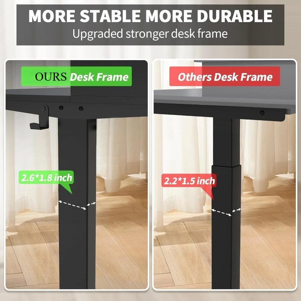 Electric Standing Desk with 2 Drawers Adjustable Height Widened Stand Up Desk with Storage Sit to Stand Ergonomic
