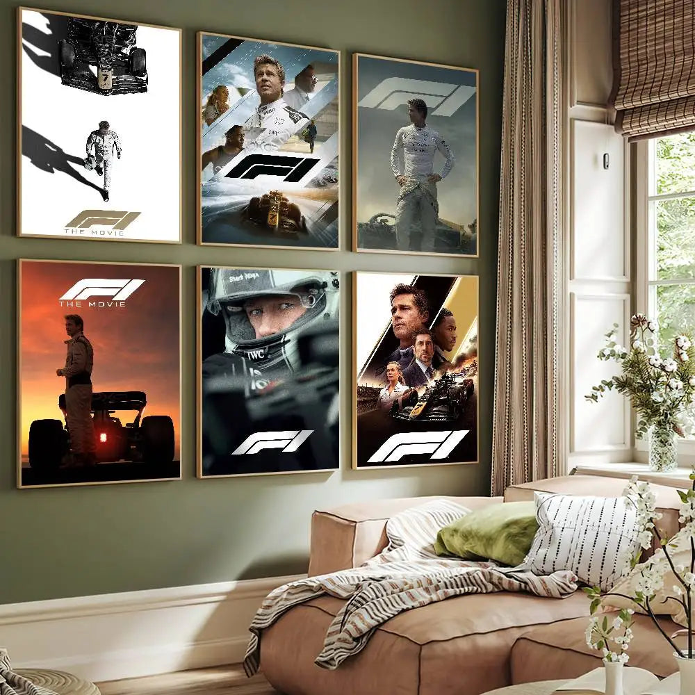 F1 The Movie Poster Self Adhesive Painting Living Room Office Decoration Bedroom Home Wall Sticker Prints