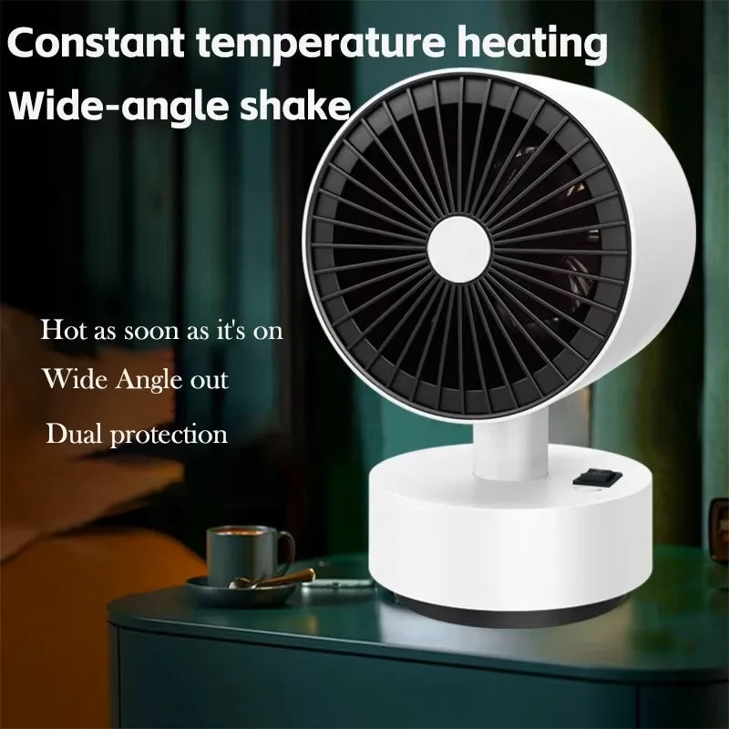 Desktop Electric Shaking Head Heater Fast Heating Constant Temp Wide-angle Warm Supply Low Noise Mini Home Office