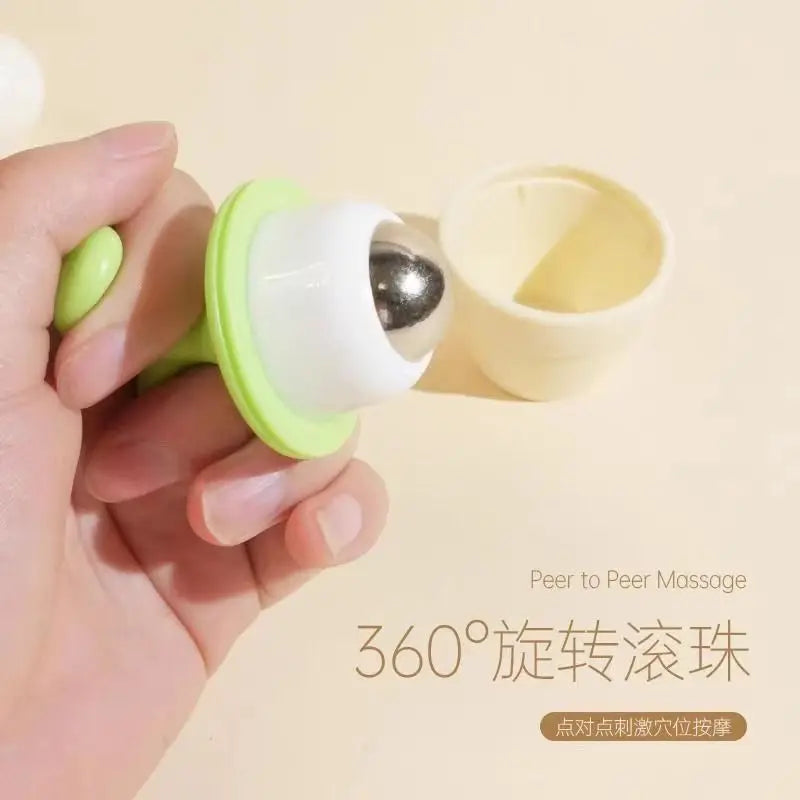Flower Pot Massage Cute Flower Seedling Massager Eye Cream Compress Massage with Roller Steal Ball for MuscleRelexation