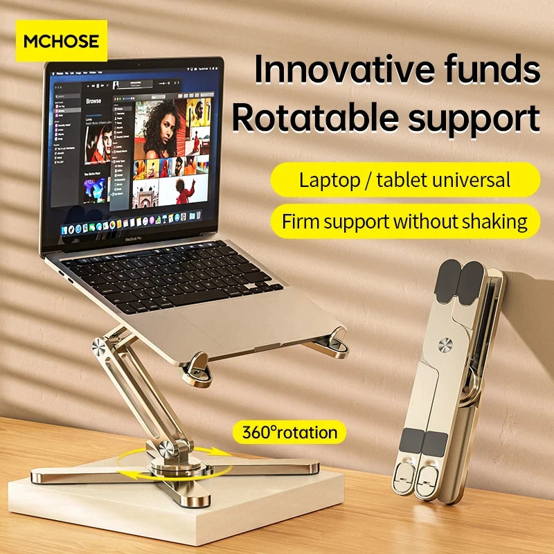 MC N86 Laptop Stand 360°Rotating Portable Notebook Bracket Heat Dissipation Folding Aluminum Holder Suitable