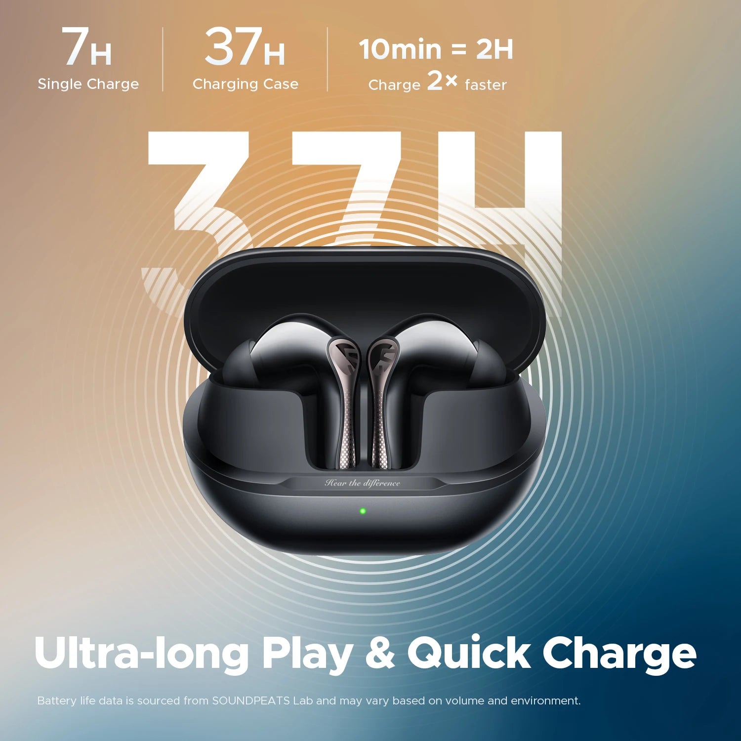 SoundPEATS Air5 Pro Wireless Earbuds Adaptive Hybrid ANC Bluetooth 5.4 Earphones aptX™ Lossless LDAC LE Hi-Res Audio 6