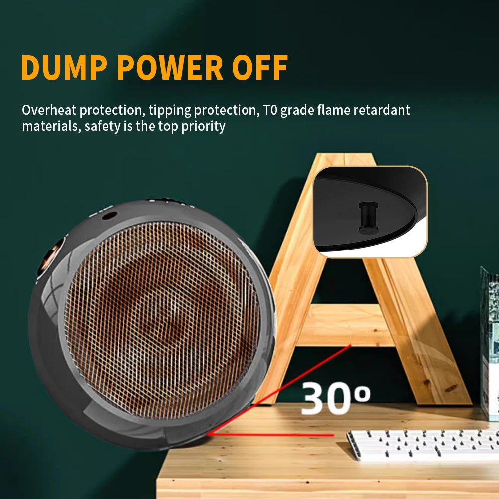 1500W Portable Electric Space Heater with Thermostat 1S Fast Heating Overheating & Tip Over Protection Safe for Office