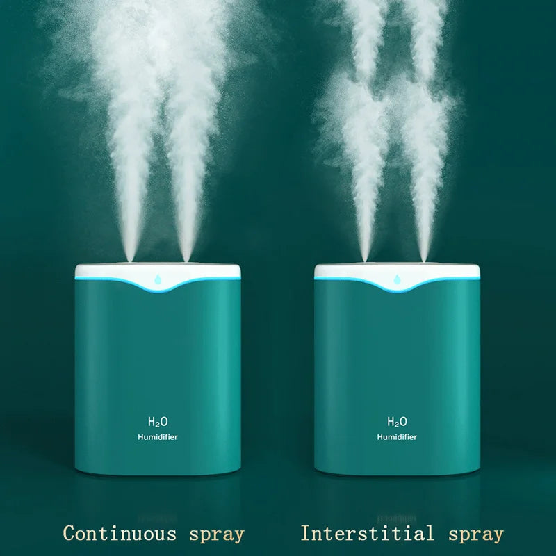 2000ML USB Air Humidifier Large Capacity Home Office Double Spray Port Essential Oil Diffuser Aroma Humificador Mist