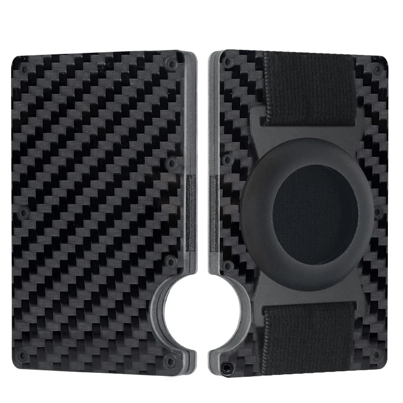 Men Metal Wallet AirTag Holder Aluminum Credit Card Holder Wallet RFID Blocking Slim Wallet for Minimalist Carteira