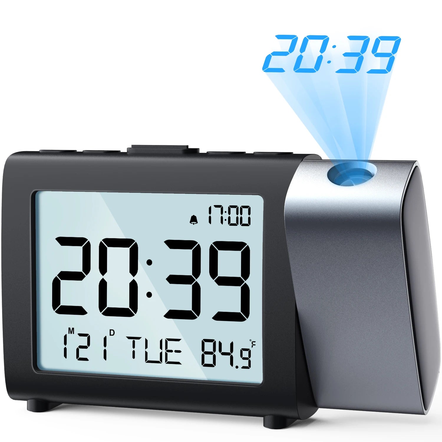 2025 Digital Projection Alarm Clock Rechargeable LED USB Charger Projector Alarm Clock For Office Bedroom Bedside