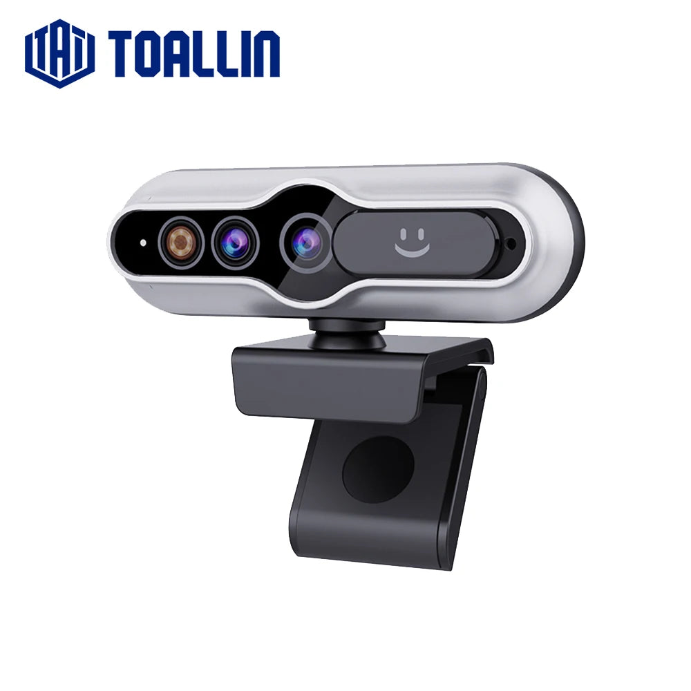 TOALLIN Face Recognition Login PC Camera 2K 1080P Windows Hello Webcam Camera for Laptop Desktop USB Camera