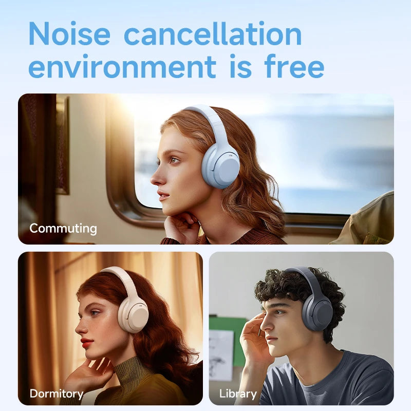 Picun F1 ANC Wireless Bluetooth 5.4 Hi-FI Audio Headphones 43dB Adaptive Noise Cancelling Headsets 40mm Driver 80H