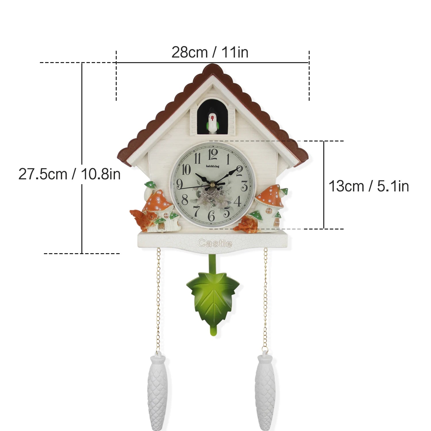 1pc Cuckoo Wall Clock Daytime Hourly Alarm Pendulum Quartz Watch Silent Wall Clock for Home Living Room Decoration Wall