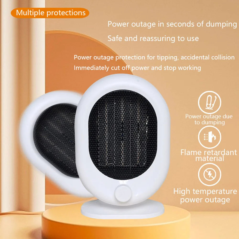 1500W Desktop Electric Heater Winter Mini Portable Heating Fan Home Office PTC Ceramic Heating Warm Air Blower Warmer