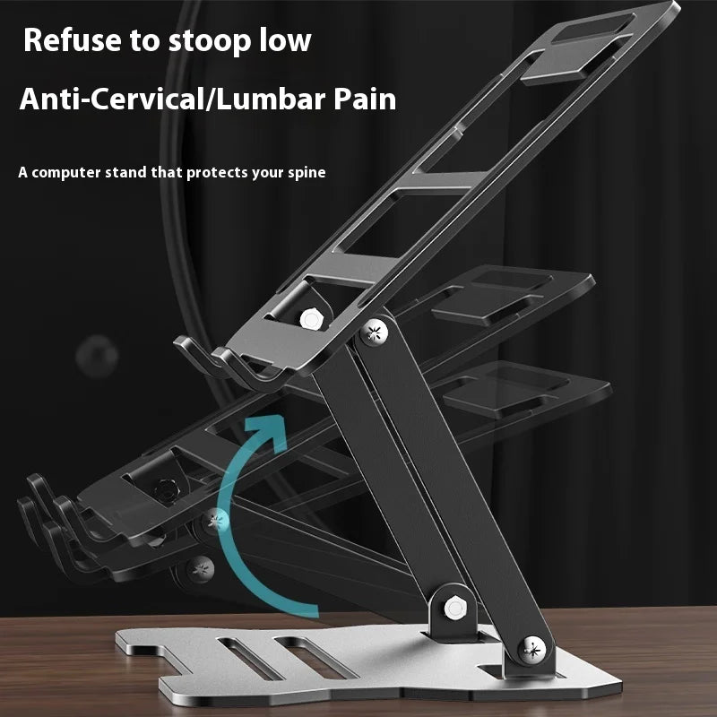 Portable Laptop Tablet Stand Holder Universal Anti Slip Stable Metal Bracket Adjustable Laptop Riser Notebook Stand