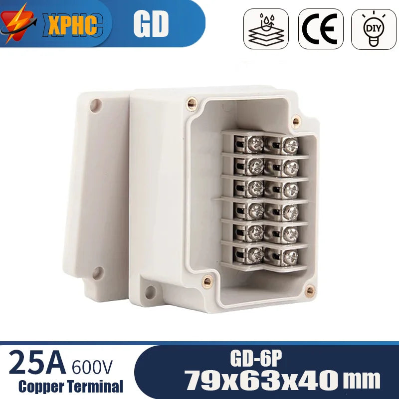 Outdoor ABS Plastic Electric Cable Branch Box Distribution Enclosure Case Home Monitor Waterproof Terminal Junction Box