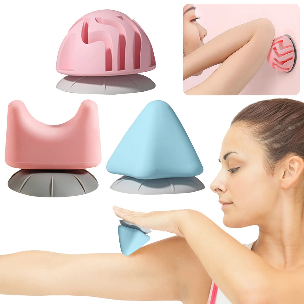 Silicon Trigger Point Ball with Suction Cup Back Sore Muscle Knot Massager Fascia Ball for Deep Tissue Massage Plantar