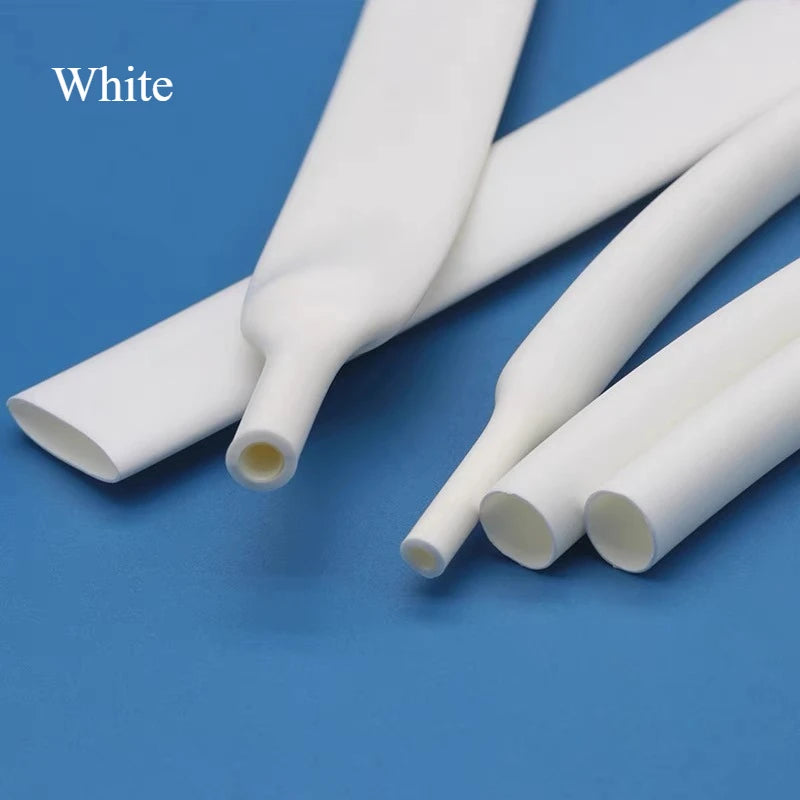 10/50/100M 200Meter 3:1 Heat Shrink Tube Black with Glue Polyolefin Shrinking Assorted Ratio Adhesive Wire Cable