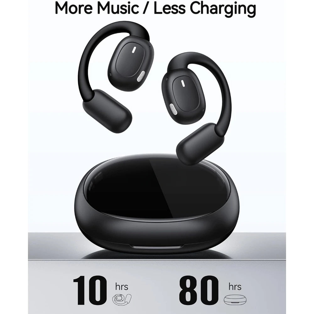 Open Ear Earbuds Bluetooth 5.4 80H Playtime Digital Display Lightweight Earhooks for Running - United States / black