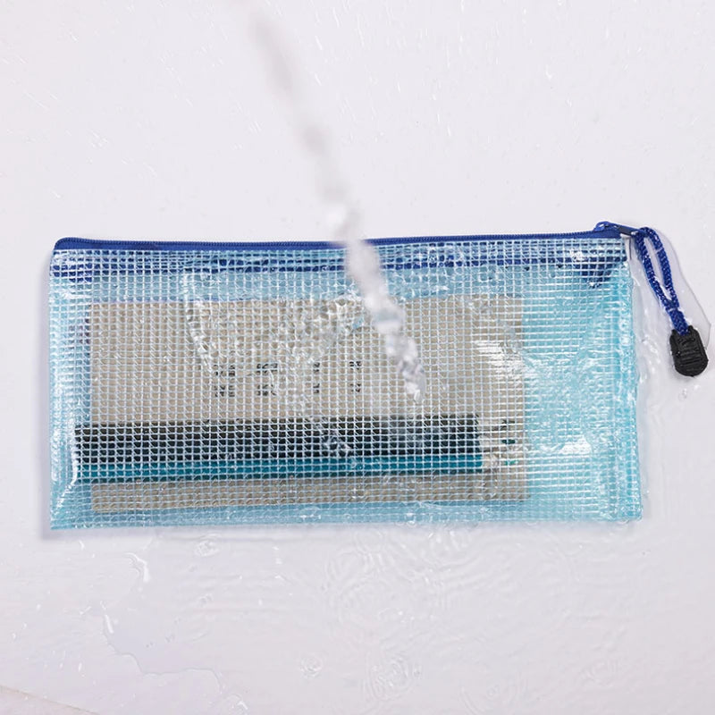 10/20 Pcs Mesh Zipper Pouch Document Bag Waterproof Zip File Folders A4 A5 A6 School Office Supplies Pencil Case