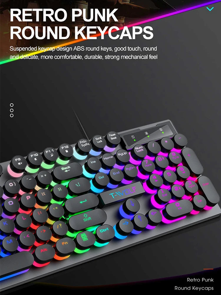 Shadow mechanical feeling keyboard desktop computer laptop esports game illuminated wired keyboard - Desktop