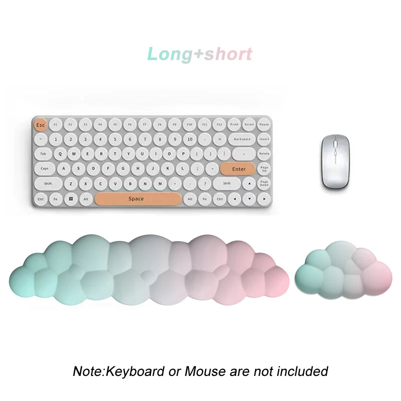 Cloud Keyboard Wrist Rest Mouse Pad Wrist Support Keyboard Set with Ergonomic Memory Foam Anti-Slip Base for Home
