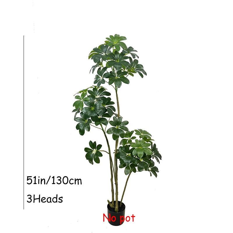 31-74in Large Artificial Ficus Tree Fake Plants Palm Leafs Tropical Shrub Faux Rubber Tree for Home Xmas Garden Office