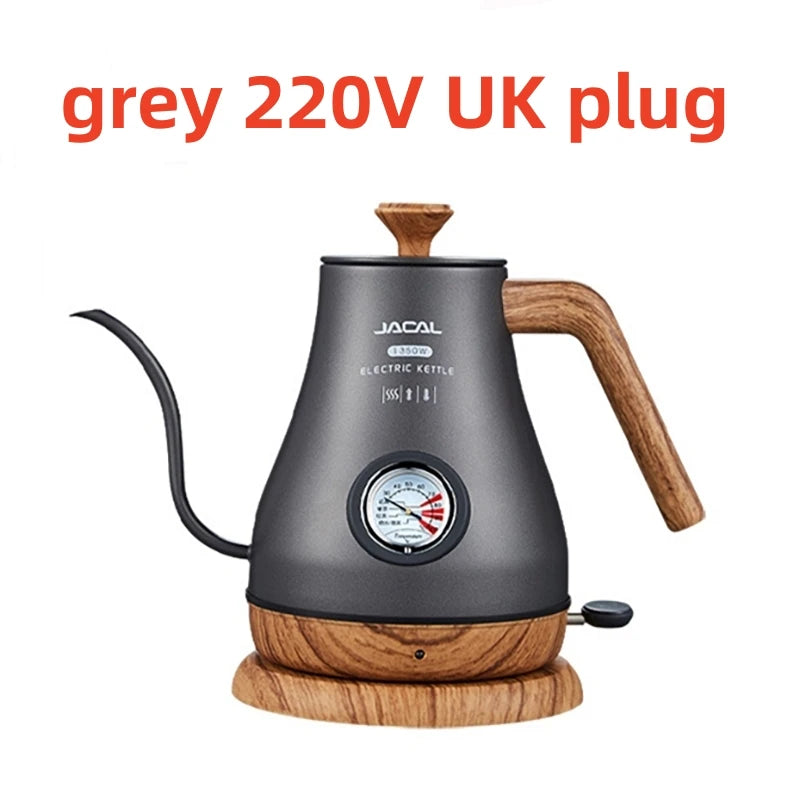 110V/220V Retro Electric Kettle 1.0L Gooseneck Slender Mouth Teapot Hand Brew Coffee Pot Quick Heating Kettle