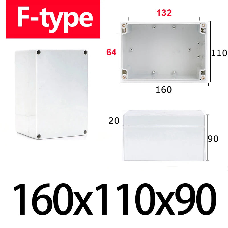 F-type ABS new material Ip67 waterproof junction box Plastic housing Ip67 Outdoor electronic safe monitor power button