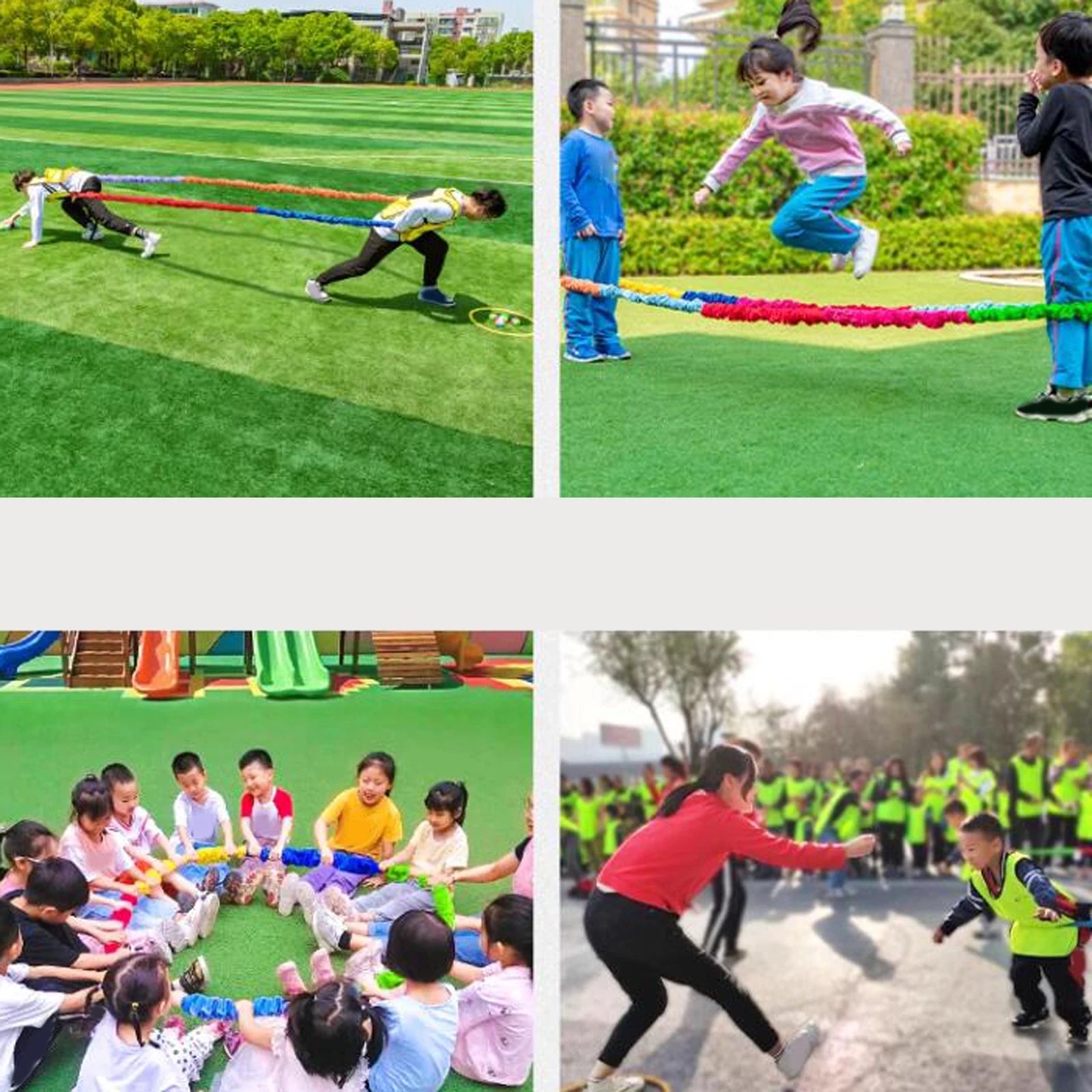 Cooperative Stretch Rope Kids Dynamic Movement Exercise Prop Resistance Band Elastic Fleece Cooperative Stretchy Band