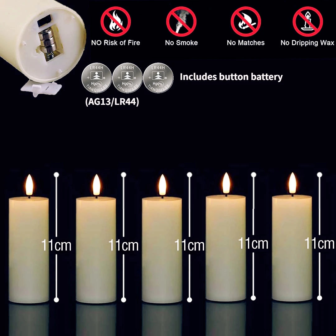 6-120PCS Led Candles Bulk Flickering Flameless Candles Battery Operated Fake Pillar Candle Wedding Birthday Party Decor
