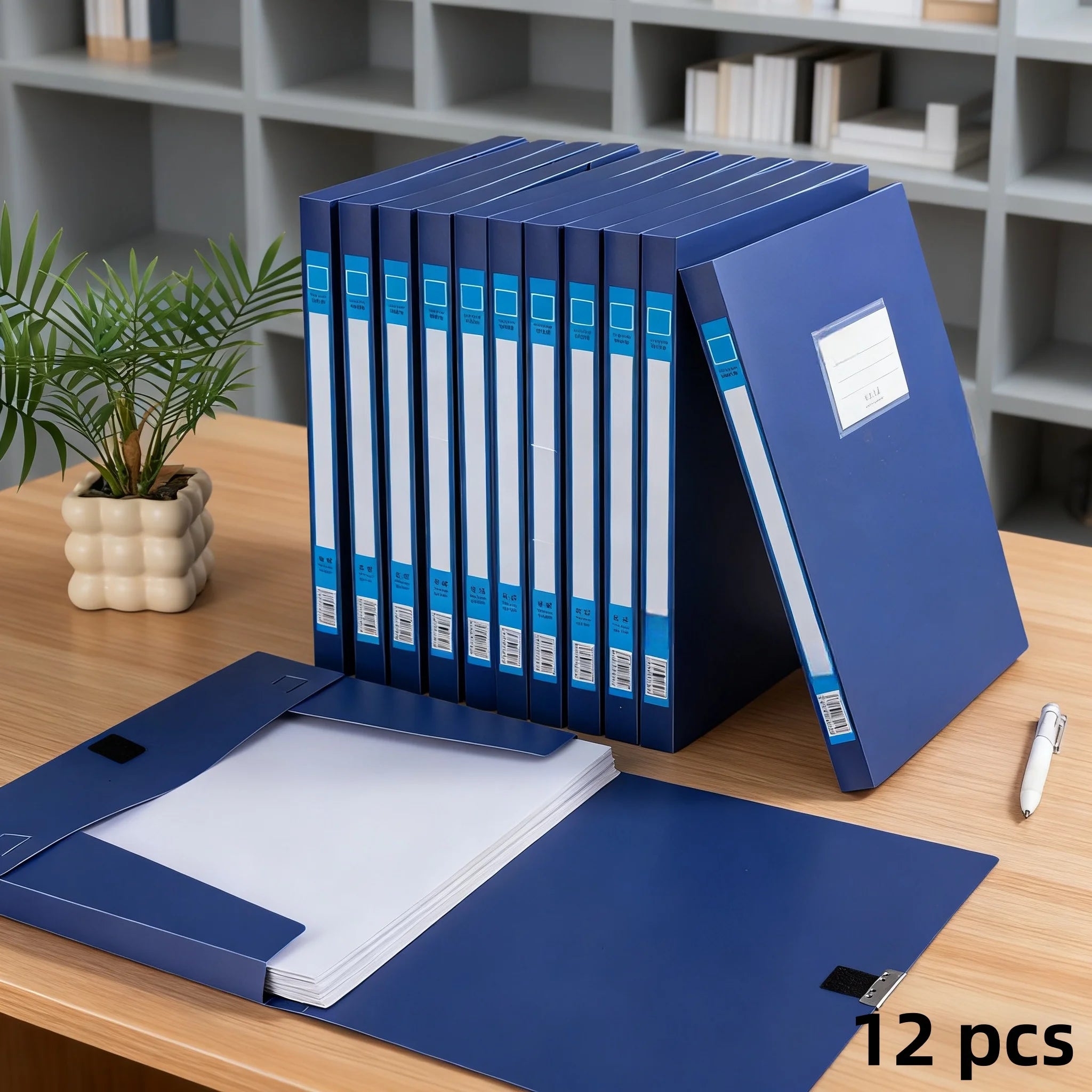 A4 File Folder File Box with Adhesive Closure Thickened Plastic Document Box Storage Bag Office Supplies A4 Organizer