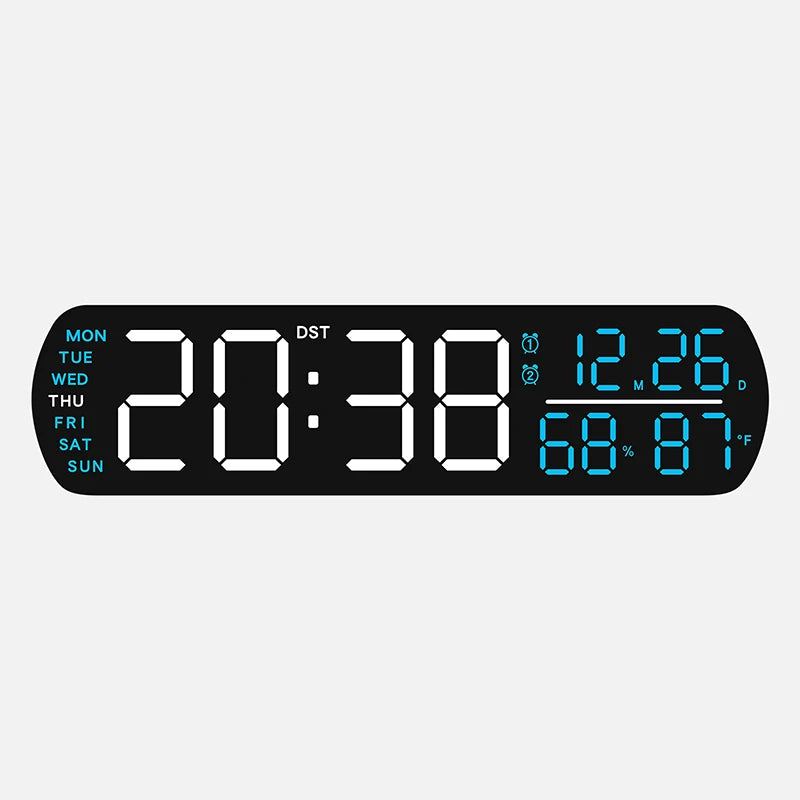 LED Alarm Clock TEMP Humidity Date Week Display Dual Alarm Timer Countdown DST Snooze Auto Dimming 12/24H Digital Table