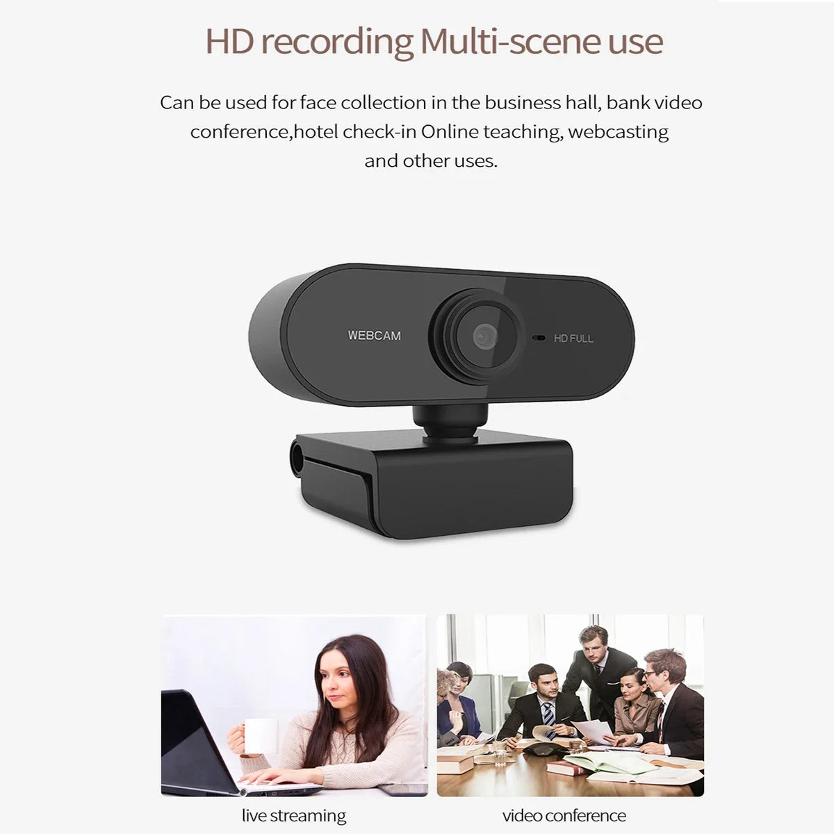 Webcam Computer Camera 1080P HD USB With Microphone Support Desktop Computer Laptop Suitable For Live Video Call