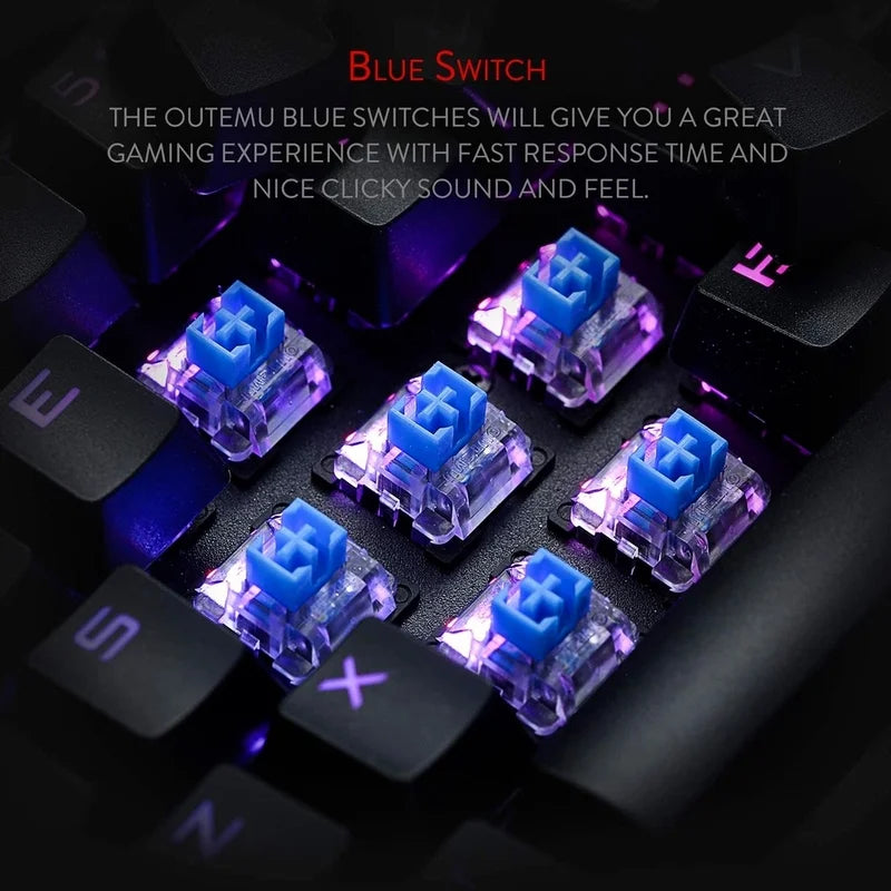 Redragon K580 VATA RGB 104 Keys LED USB Backlit Mechanical Gaming Wired Backlight Computer Keyboard Anti-ghosting