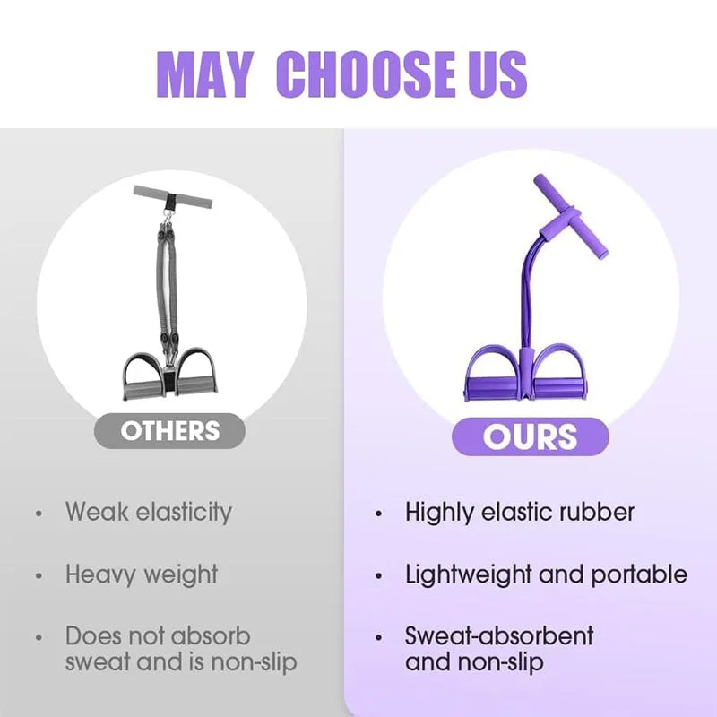 6 Tube Elastic Yoga Pedal Puller Resistance Band Multi Function Tension Rope Fitness Bands 6-Tube Elastic For Abdomen