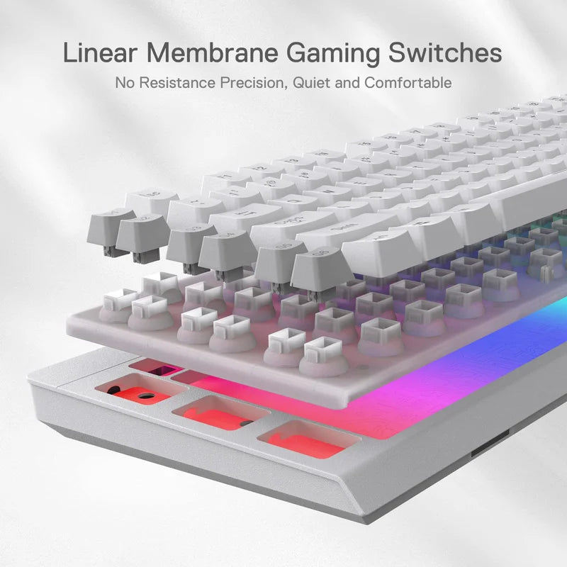 Redragon K512 Shiva RGB Backlit Membrane Gaming Wired Keyboard Linear Mechanical-Feel Switch Detachable Wrist Rest