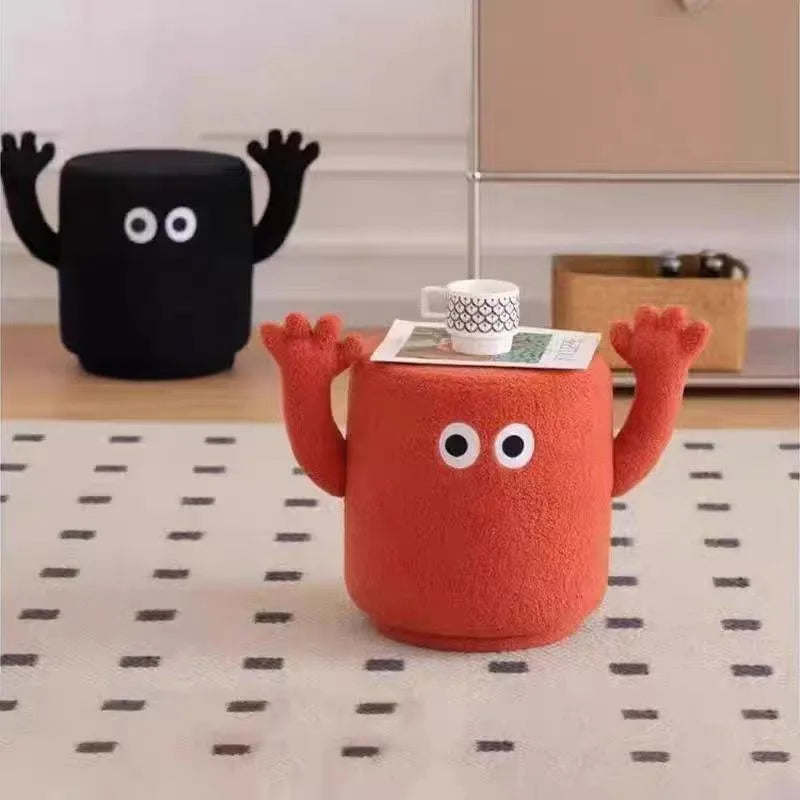 Hand stool soft pack low stool lamb cashmere creative design low stool home porch shoe changing stool footstool