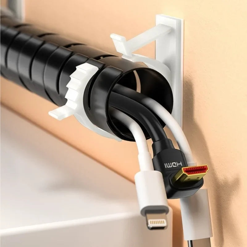 5PCS Adjustable Cable Organizer Clips Self-Adhesive Wire Management Holder Car PC TV Charging Wire Winder Desktop Line
