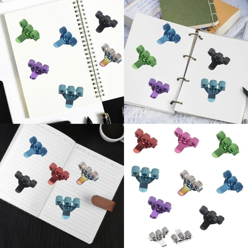 3Pcs Metal Pen Holder with Pocket Clip for Doctor Nurse Uniform Three Hole Pencil Holder with Adjustable Spring Rings